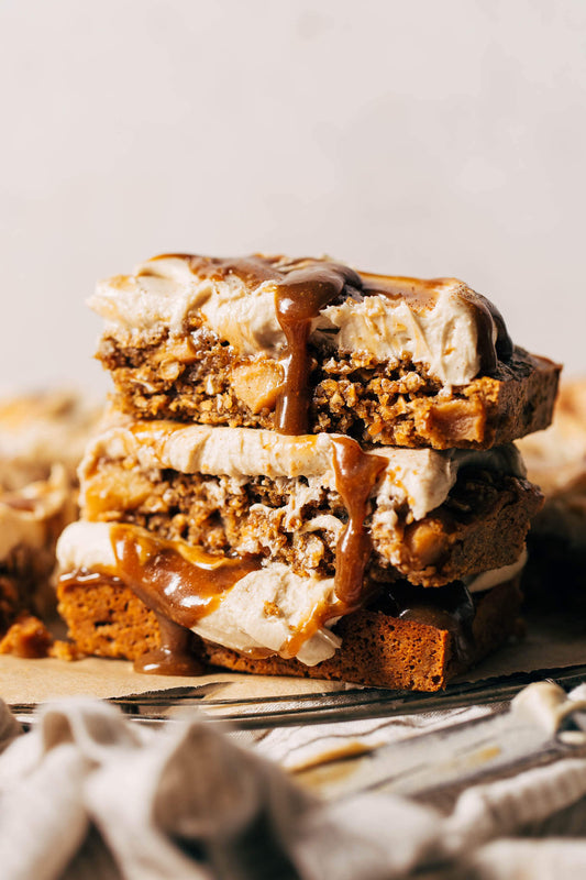 Frosted Caramel Apple Blondies