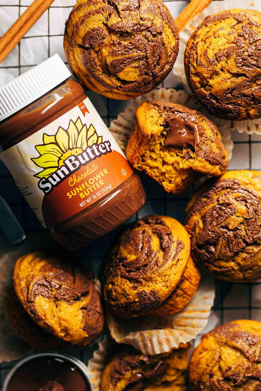 Chocolate Swirled Pumpkin Muffins