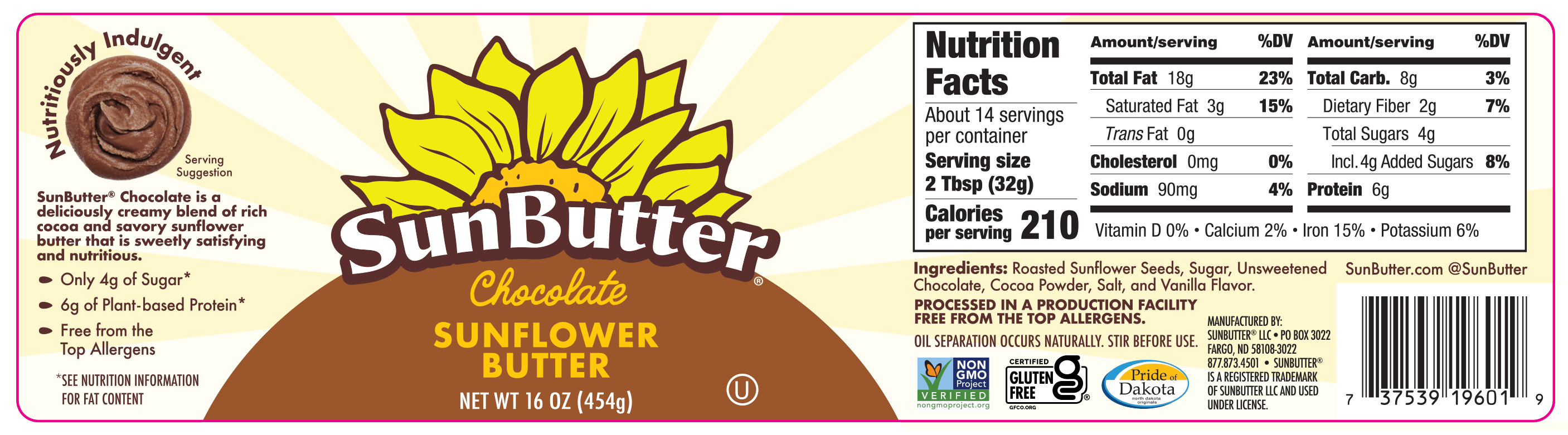 Sunbutter Chocolate Nutrition
